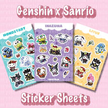 Genshin Sanrio Sticker Sheets