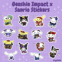Genshin Sanrio Stickers